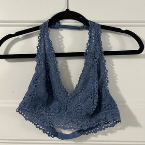 Aerie Blue Lace Adjustable Halter Bralette